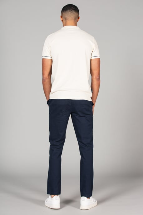 Navy Cotton Chino Trousers