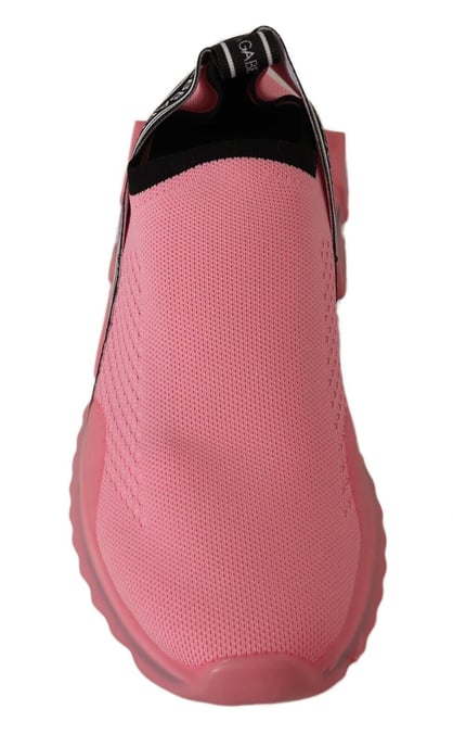 Dolce & Gabbana Damers Rosa Slip-On Casual Låg Top Sorrento Sneakers Skor - Image 4