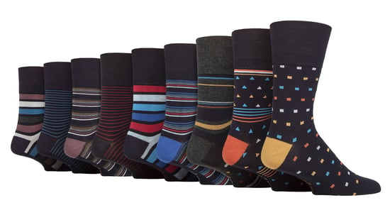 9 Pack Mens Bamboo Socks | Gentle Grip | Extra Wide Loose Top Non Elastic Socks - SOMRM070809 - Image 1