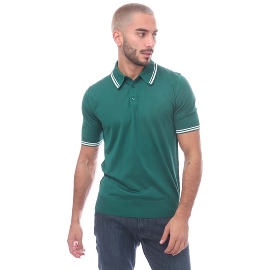 Men's Dolce And Gabbana Silk Polo Shirt in Green - Image 1