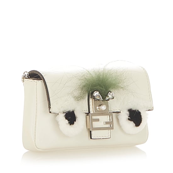 Vintage Fendi Micro Monster Leather Baguette White - Image 2