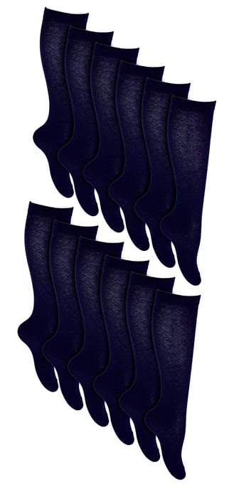 12 paar ademende katoenen kniekousen voor meisjes - Blauw - Image 1