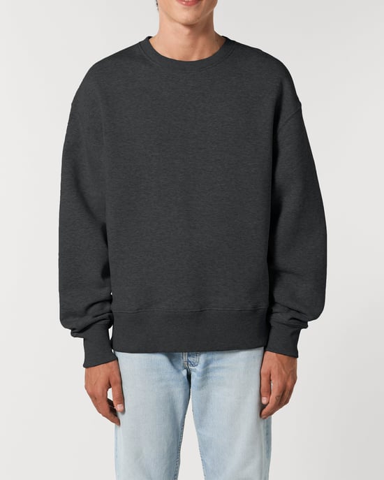 Dualism Unisex Relaxed Crew Neck Sweatshirt in Grey