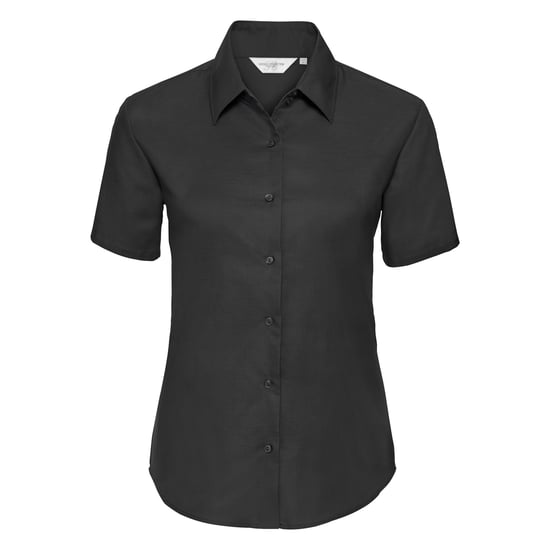 Russell Collectie Dames/Dames Korte Mouw Easy Care Oxford Shirt (Zwart) - Image 1