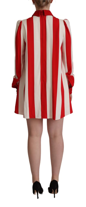 Dolce & Gabbana Women's White Red Stretch Mini Shirt Gown Dress - Image 3