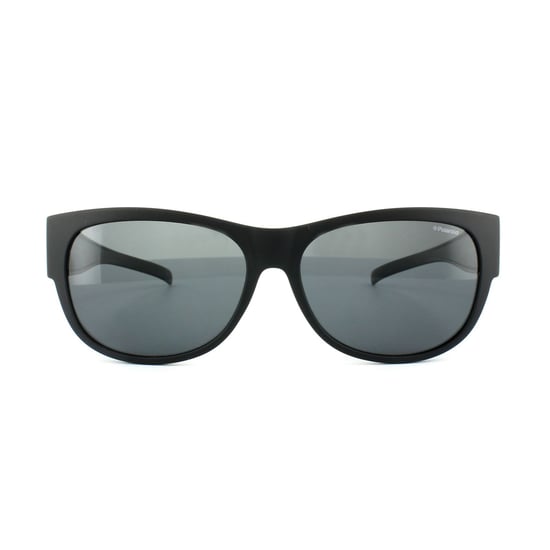 Polaroid Suncovers Oval Unisex Matte Black Grey Polarized Sunglasses