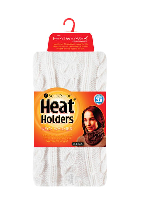 Heat Holders - Ladies Thick Cable Knit Fleece Lined Neck Warmer - Image 2
