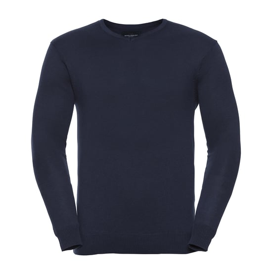 Russell Collection Heren Gebreid V Hals Sweatshirt (Franse marine) - Image 1