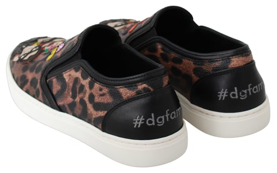 Dolce & Gabbana Women's Leather Leopard #dgfamily Loafers Shoes - Image 4