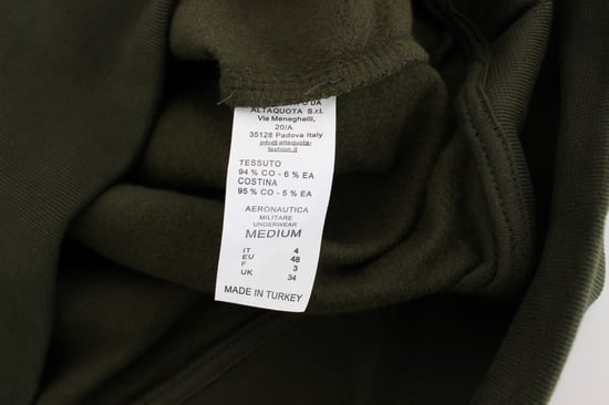 Aeronautica Militare Grön Bomullsstretch Halvdraget Tröja - Image 6