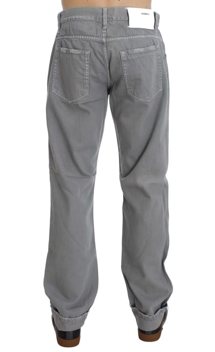 Dolce & Gabbana Gray Cotton Straight Fit Jeans