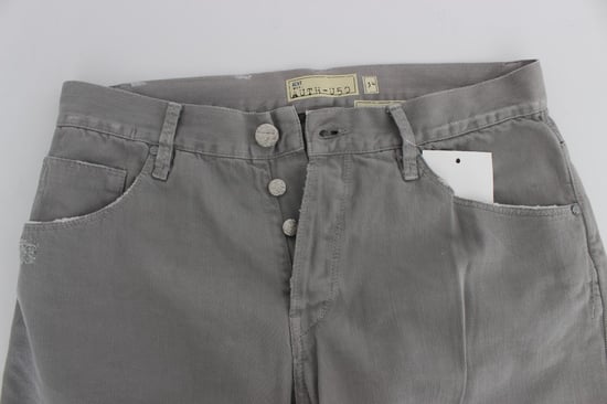Dolce & Gabbana Gray Cotton Straight Fit Jeans