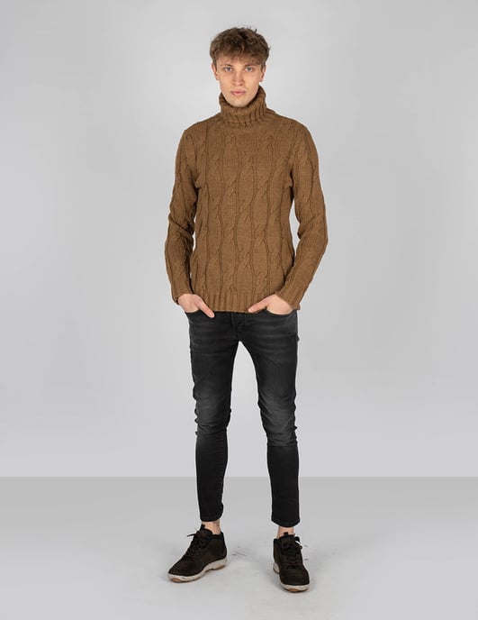 Xagon Man Pullover Turtleneck Men's Beige - Image 2