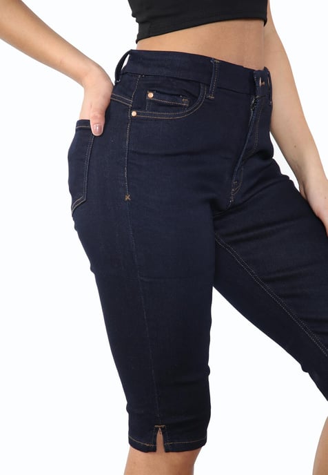 MYT Womens Magic Shaping High Waisted Denim Shorts Indigo - Image 5