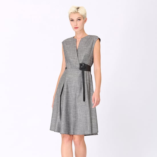 Trapeze dress with cross -effect