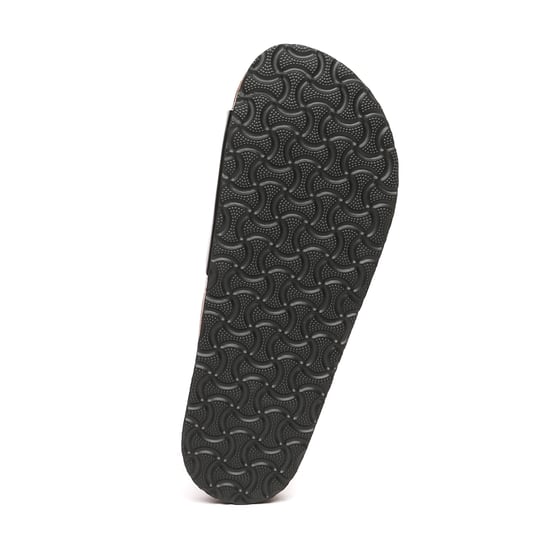 EVER AU Women Swan Leather Easy Slip-On Sandals - Black Leather