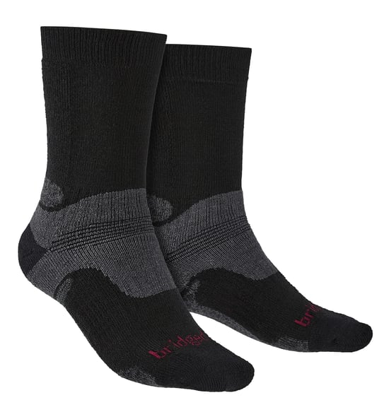 Bridgedale - Mens Hiking Midweight Merino Wool Socks - Black - Image 1