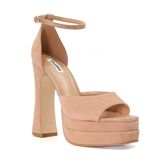 Dune Ladies Mega - Suede Flare-Heeled Platform Sandals - Image 1