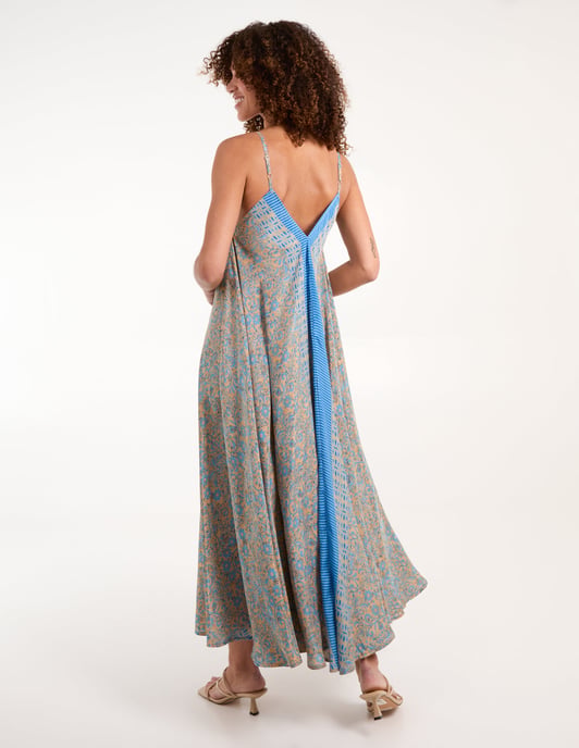 V Neck Draped Maxi Dress