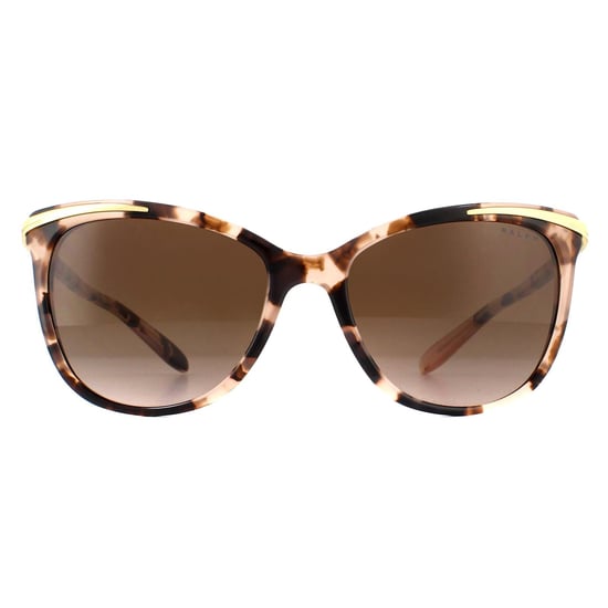 Ralph by Ralph Lauren Cat Eye Womens Pink Tortoise Dark Brown Gradient Sunglasses
