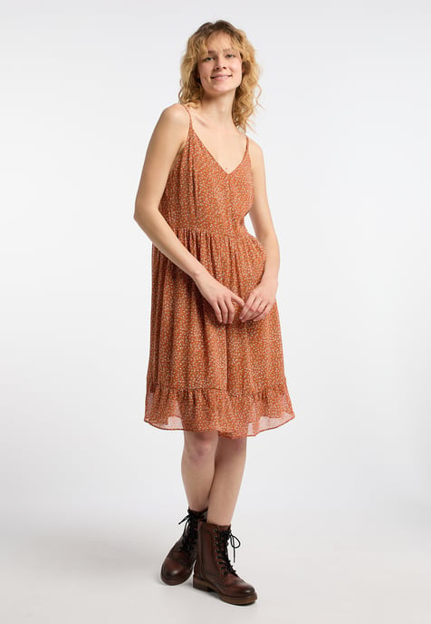Dreimaster Jurk Dames Oranje Veelkleurig - Image 2