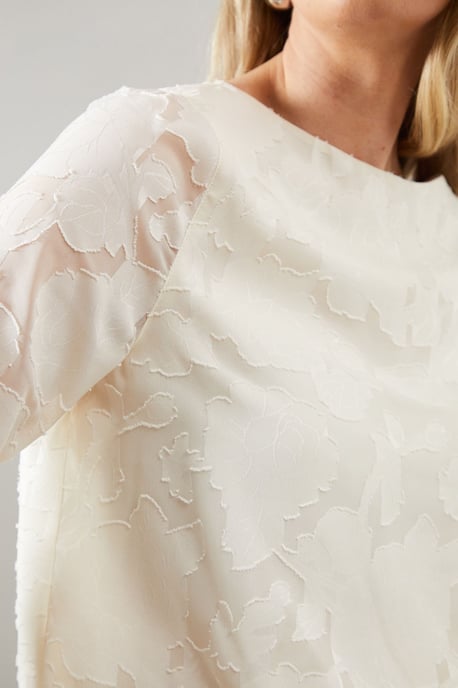 Jacquard Frill Sleeve Top