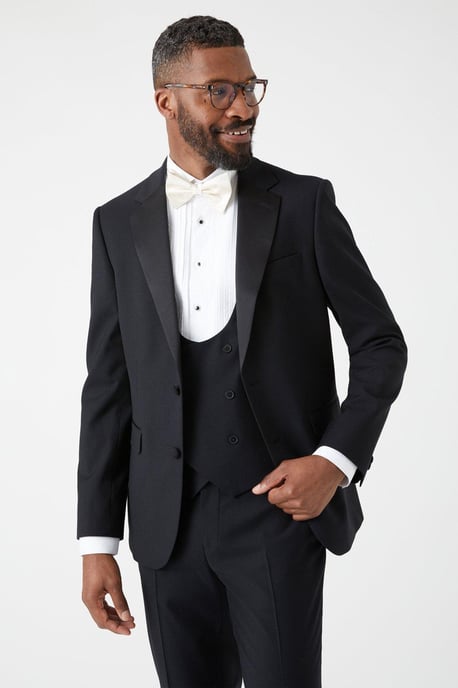 Slim Fit Black Tuxedo Suit Jacket - Image 5
