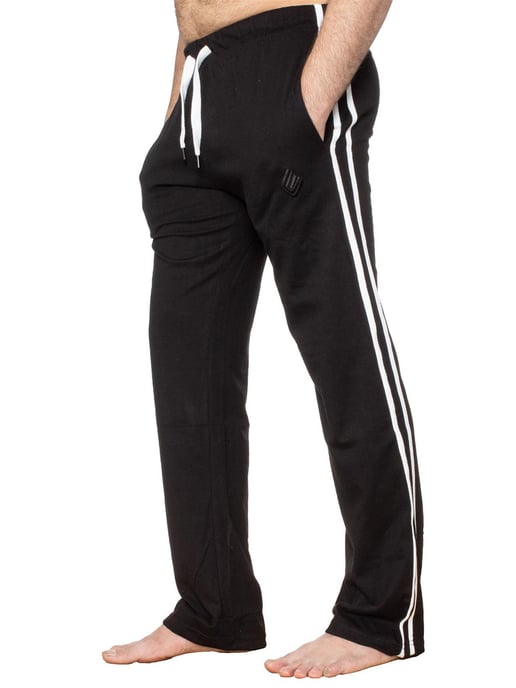 Enzo | Mens T-Shirt & Pants Loungewear Set - White/Black - Image 3