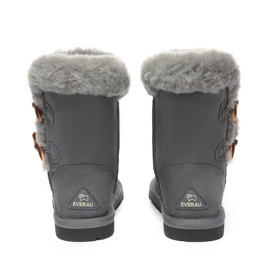 EVER AU Women Stork Horn Toggle button Short Boots