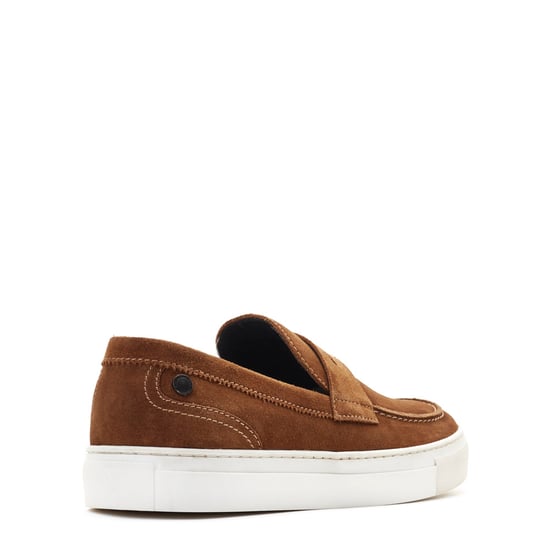 Base London Mens Flynn Suede Cognac Suede Loafers