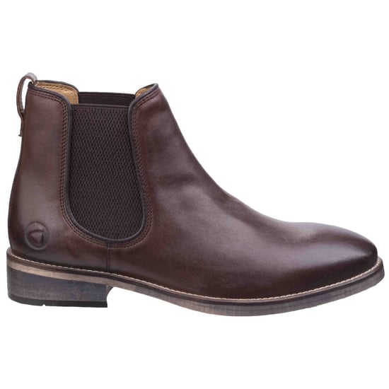 Cotswold Heren Corsham Town Leather Pull On Casual Chelsea Ankle Boots (Donkerbruin) - Image 2