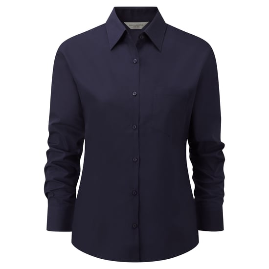 Russell Collectie Dames / Dames Lange Mouwen Shirt (Franse marine) - Image 2