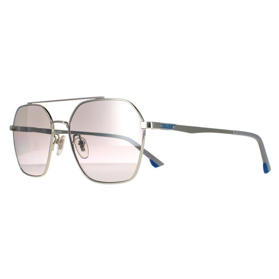 Police Aviator Mens Shiny Palladium Smoke Silver Mirror SPL771 Vibe 2