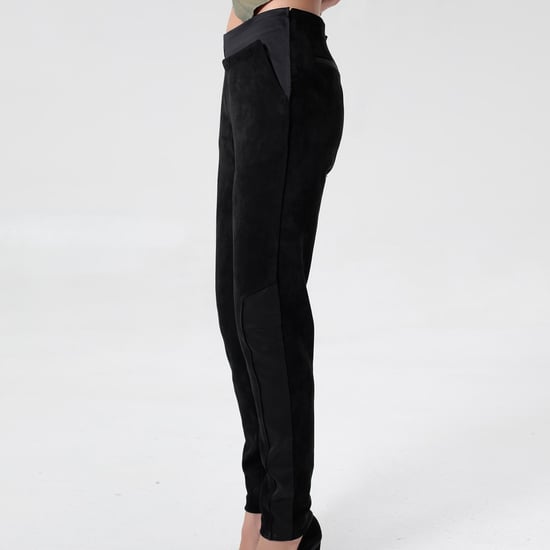 Rechte suede en satijnen broek - Image 2