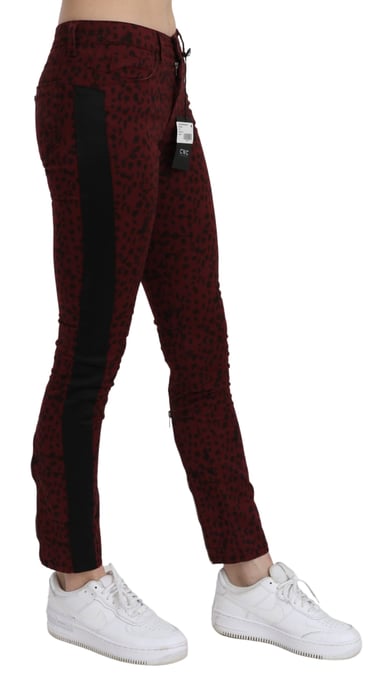 Costume National Damesspijkerbroek Donkerrood Mid Waist Slim Fit Katoen - Image 2