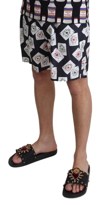 Dolce & Gabbana Herrar Svart Kortlek Tryck Badkläder Simshorts - Image 4