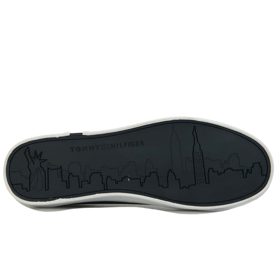 Heren Tommy Hilfiger Modern Vulc Leather Trainers in Navy - Image 4