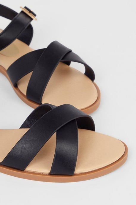 Florence Cross Strap Flat Sandals - Image 4