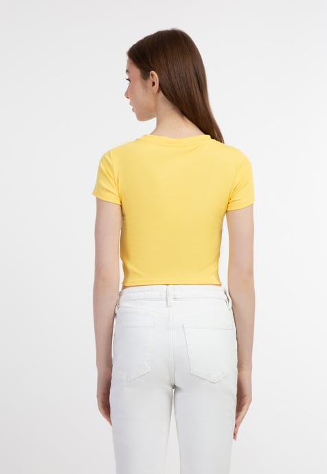 Mymo T-shirt Dames lichtgeel - Image 4
