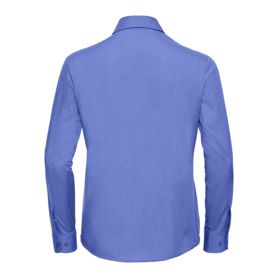 Russell Collection Dames/Dames Poplin Easy-Care Overhemd met Lange Mouwen (Bedrijfsblauw) - Image 2