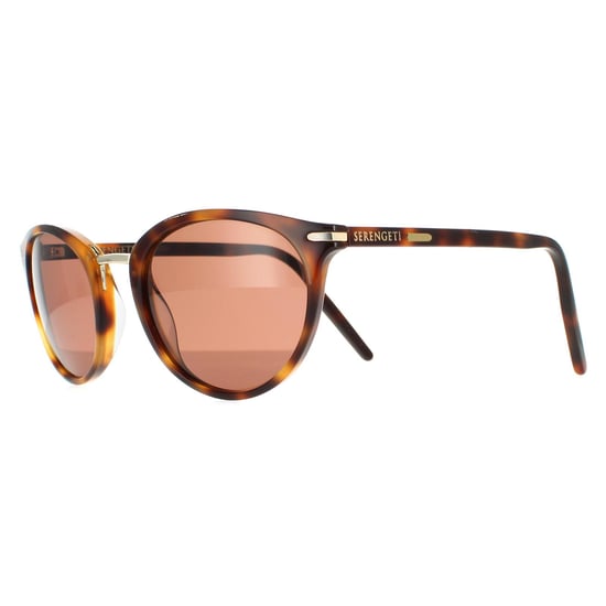 Serengeti Round Womens Shiny Havana Mineral Polarized Drivers Brown Elyna