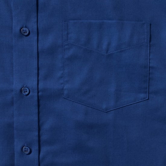 Russell Collection Mens Long Sleeve Easy Care Oxford Shirt (Bright Royal) - Image 3