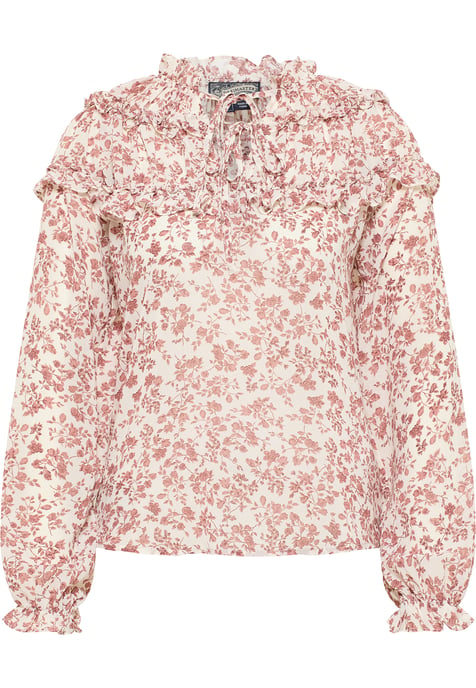 Dreimaster Blouse met ruches bridgeport Dames Witte roest - Image 1