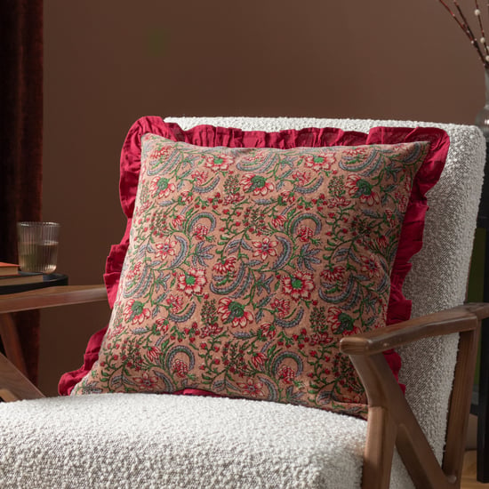 Paoletti Haven Floral Cotton Velvet Polyester Filled Cushion - Image 6