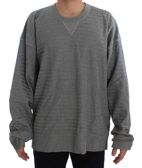Dolce & Gabbana Herr Grå Rundhalsad Pullover Silkeströja - Image 1