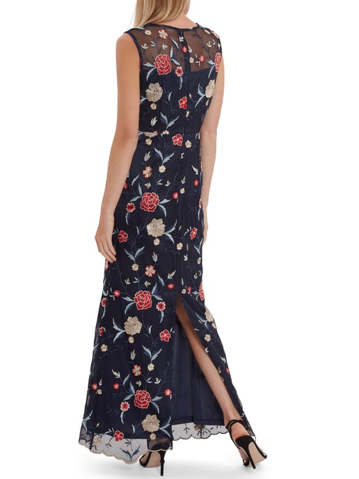 Raviva Embroidery Net Maxi Dress