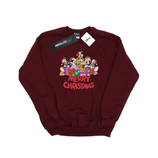 Disney Womens/Ladies Mickey Mouse And Friends Christmas Sweatshirt (Burgundy)