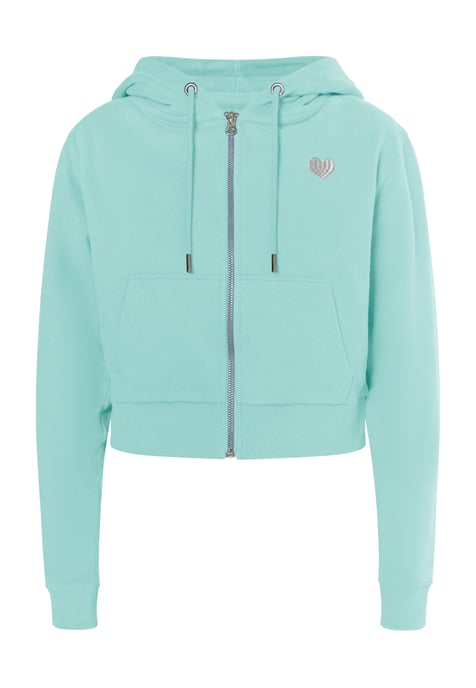 Mymo Bijgesneden hoodie met rits Dames aqua - Image 1