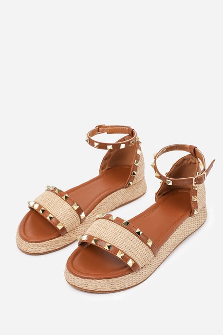 Wheres That From Womens 'Katara' Studded Gladiator Braided Strap Espadrille Flatform - Image 3