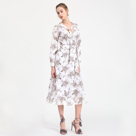 Wrap flower print dress